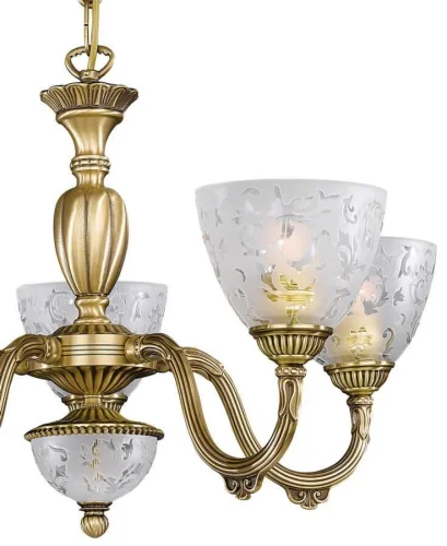 Люстра подвесная  L 6252/5 Reccagni Angelo белая на 5 ламп, основание античное бронза в стиле классический  фото 2